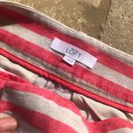 Loft Pink and Beige Striped Linen Canvas Shorts Photo 1