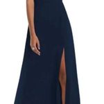 After Six NWT After SZ 10 R Midnight Navy Blue Wide Strap Sweetheart Maxi Dress 1558 Gown Photo 0