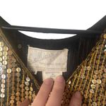 Le Mieux Vintage 90s Women's Size Medium Swifty Disco Gold Sequin Top Photo 3