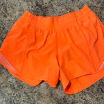 Lululemon Highlighter Orange Hotty Hot Shorts 4” Size 6 Photo 0