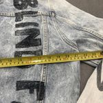 ZARA  Women's Large Graffiti Denim Jean Jacket Blue Graphic‎ Streetwear Oversized Photo 10