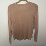 Aerie  Top Womens XL Beige Ribbed Waffle Knit Henley Layering Essential Outdoor Photo 4