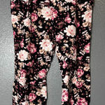 Floral Lounge Pants Women’s Size 8 Pink White Black Pajama Bottoms Photo 0