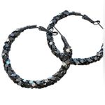 Vintage Metal Work 2” Silver Hoop Earrings Photo 4