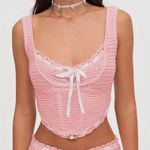 For Love & Lemons  Pink Crochet Top Photo 0