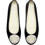Tory Burch Reva Black Patent Ballet Flats Size 7M Logo Coin Shoes Photo 0