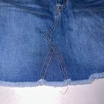 J.Crew  Denim Mini Skirt Womens 27 Blue Jean Raw Hem Cotton Button Zip Front Photo 1