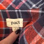 Pact  - Organic Cotton Flannel Button-Up Shirt Red & Navy Plaid Sz L Photo 4