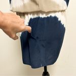Joie  Silk Tie Dye Sleeveless Scoop Neck Isidora Romper XS Ivory Beige Navy FLAWS Photo 6