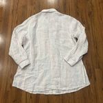 Chico's Tunic Top Women's XL (3) Striped 100% Linen Blouse Button Up Shirt Photo 8