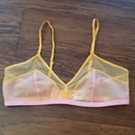 Calvin Klein  Pink Orange Chic Edgy Feminine Festival Sheer Bralette Size Medium Photo 1