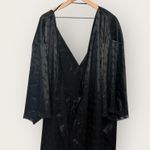 YITTY  by Fabletics 3X Black Satin Loungewear Robe Photo 0
