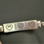 Brighton Retired  Triple Heart Silverplated With Gold Heart ID 8” Bracelet 29g. Photo 8