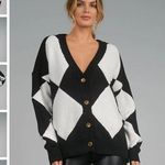 Elan Harley cardigan black and white new with tags SMALL Photo 0