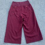 Ted Baker  London Oderat Wide Leg Cropped Burgundy Pants Sz 2 Photo 8