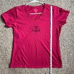 Life is Good Pink Short Sleeve V-Neck Blouse Half Full Wine Casual Large Photo 5