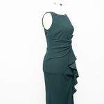 Betsy and Adam  Christine Scuba Crepe Ruffled Bow Gown Photo 7