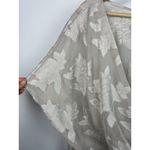 WAYF Gray Neutral Sheer Floral Dean Crossover Peplum Blouse Top Size 1X Photo 2