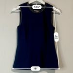 Madewell  Women’s Sleeveless Peplum Leather Trim Tank Top Blue Black Size 4 EUC Photo 5