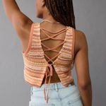 American Eagle Lace-Up Back Sweater Tank Top Photo 3