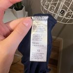 Democracy  navy button size XS top embroidered accent Photo 7