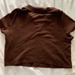 H&M Divided Brown Button Up Crop Top Photo 1
