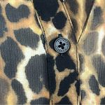 EXPRESS Portofino Leopard Print Semi Sheer Button Front Long Sleeve Blouse M Photo 5