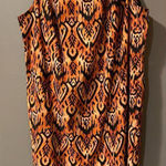 I.N. Studio Black And Orange Print High Neck Zip Back Dress Size 22W Photo 0