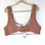 Missguided  Bikini Top Crinkle Scoop Neck Wide Strap Blush Rose Pink Size 18 Photo 1