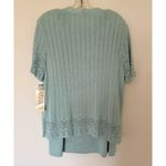 NWT Philippe Marques Petites Aqua Knit Cardigan Skirt Set Rhinestone Midi 12/14P Blue Size undefined Photo 1
