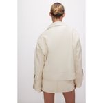 Good American  Boyfriend Oversized Moto Jacket Cloud White Size XXS XS Photo 3