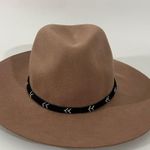 American Eagle AE Floppy Wool Hat in Taupe with Woven Hat Band Boho Chic Photo 1