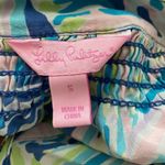 Lilly Pulitzer blouse long sleeve rounded neckline to V cutout watercolor Sz SM Photo 6