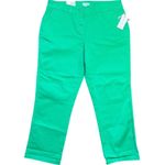 Crown & Ivy Crown & Ivy Charlotte Crop Pants Women's 10 Green Rolled Cuff Relaxed Fit NEW Photo 0