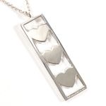 Tiffany & Co. Tiffany Triple Heart Plate Necklace Silver 925 Women’s RARE Photo 4