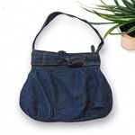Denim Handbag With Bow Blue Photo 0