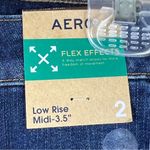 Aeropostale Aero Low Rise Size 2 Rolled Raw Hem Cuffed 5 Pocket Dark Blue Wash Denim Shorts Photo 7