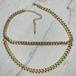 Gold Tone Chunky Draped Belly Body Metal Chain Link Belt Size Small S Medium M Photo 0
