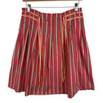 Old Navy  Striped Cotton Skirt Size 6‎ Coral Pleated A-Line Y2K Feminine Retro Photo 0