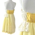 Layered Tulle & Lace Rosette Coquette Fairy Dress Butter Yellow Size Small Photo 4