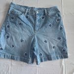 Gloria Vanderbilt  Blue Jean Shorts Embroidered Casual Photo 0