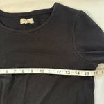 Madewell  Side Tie Crop Top Black Size XS Long Sleeve Crew Neutral Preppy Casual Photo 6