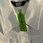 Lands' End  Women's White Denim Jacket XL Long Sleeve Casual Photo 13