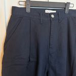 The Frankie Shop  Navy Blue High Waisted Pleated Wide Leg Trousers Photo 5