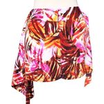 Cache Multi Color Short Skort Wrap Skirt Self Belt Tropical Palm Stretch $88 NWT Pink Size 0 Photo 2