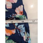 Elodie  Navy Floral Tie Front Peplum Tank Top Women Medium Rayon Photo 5