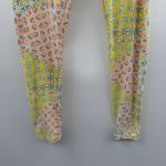 LuLaRoe Blue, Yellow & Pink Geometric High Rise Ankle Leggings Tall & Curvy Photo 2