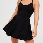 Aerie Offline  Black Pleated Strappy Athletic Tennis Dress Photo 0