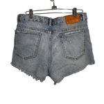 ZARA Womens Sz 8 High Rise Denim Shorts Distressed Raw Hem Light Wash Heart Photo 5