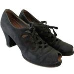 Vintage Black Suede Leather Lace Photo 0